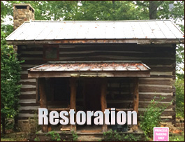 Historic Log Cabin Restoration  Chapel Hill, North Carolina